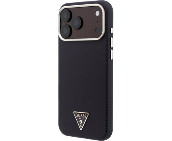 Guess Kevlar Triangle Logo MagSafe Aizsargapvalks priekš iPhone 18 Pro Max / 17 Pro Max / burgundy Neoriģinālie Maciņi