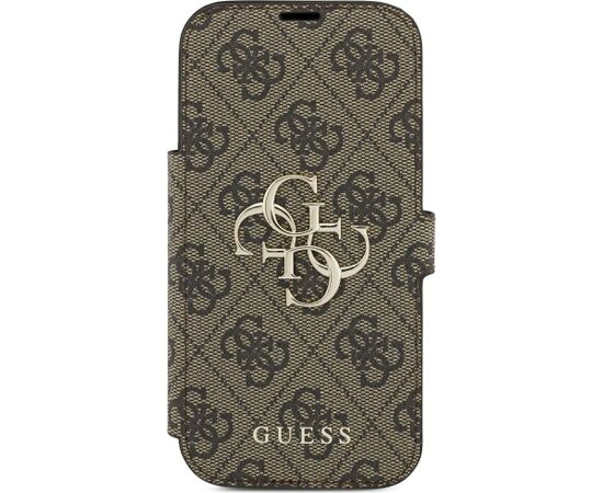 Guess Book 4G Metal Logo Case Aizsargapvalks priekš iPhone 18 Pro / iPhone 17 Pro / brūns Neoriģinālie Maciņi