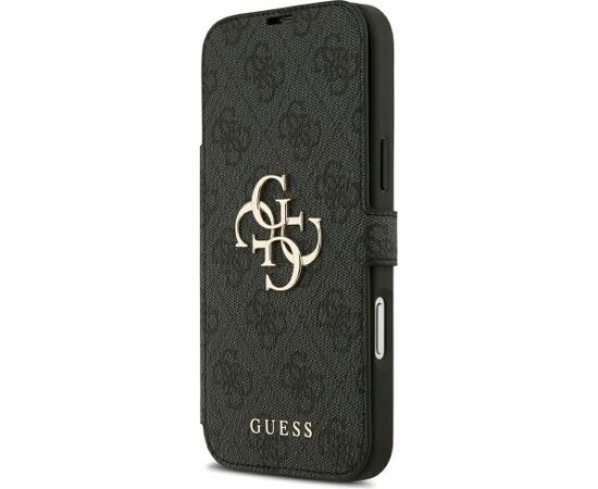 Guess Book 4G Metal Logo Case Aizsargapvalks priekš iPhone 18 Pro Max / iPhone 17 Pro Max / melns Neoriģinālie Maciņi