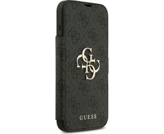 Guess Book 4G Metal Logo Case Aizsargapvalks priekš iPhone 18 Pro Max / iPhone 17 Pro Max / melns Neoriģinālie Maciņi