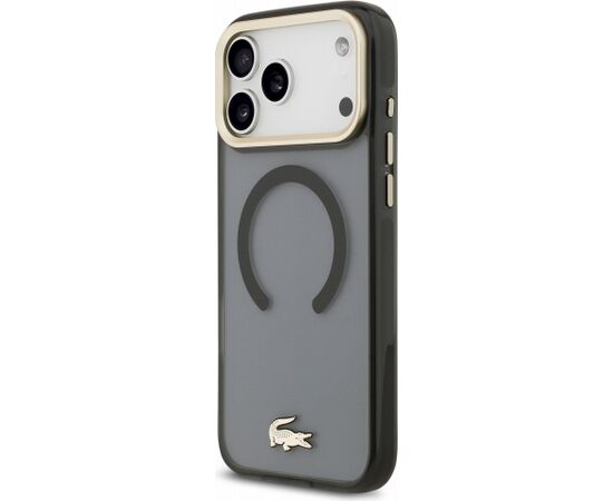 Lacoste IML Shockproof Petit Pique Gold Logo MagSafe Case Aizsargapvalks priekš iPhone 18 Pro Max / melns Neoriģinālie Maciņi
