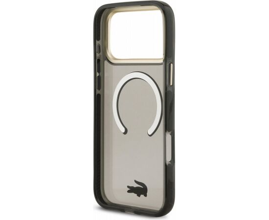 Lacoste IML Shockproof Petit Pique Gold Logo MagSafe Case Aizsargapvalks priekš iPhone 18 Pro Max / melns Neoriģinālie Maciņi