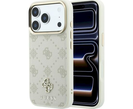 Guess Peony 4G Small Logo MagSafe Aizsargapvalks priekš iPhone 18 Pro Max / iPhone 17 Pro Max / bēšs Neoriģinālie Maciņi