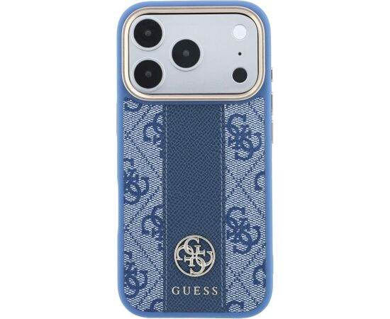 Guess 4G with Stripe Round and Classic Logos MagSafe Aizsargapvalks priekš iPhone 18 Pro / iPhone 17 Pro / zils Neoriģinālie Maciņi