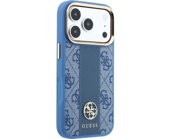 Guess 4G with Stripe Round and Classic Logos MagSafe Aizsargapvalks priekš iPhone 18 Pro / iPhone 17 Pro / zils Neoriģinālie Maciņi