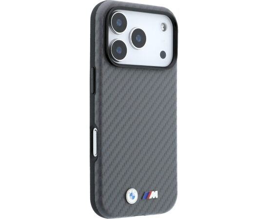 BMW M Carbon Metal Logo MagSafe Aizsargapvalks priekš iPhone 18 Pro Max / pelēks Neoriģinālie Maciņi
