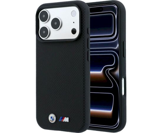 BMW M Quadrille Kevlar Metal Logo MagSafe Case Aizsargapvalks priekš iPhone 18 Pro Max / 17 Pro Max / melns Neoriģinālie Maciņi