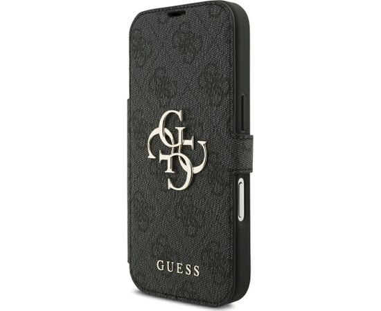 Guess Book 4G Metal Logo Case Aizsargapvalks priekš iPhone 18 Pro / iPhone 17 Pro / melns Neoriģinālie Maciņi
