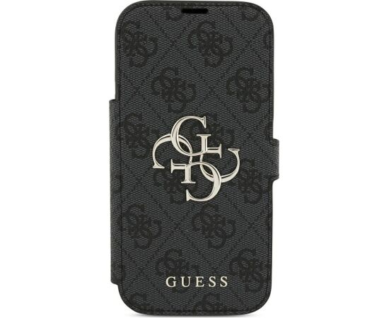 Guess Book 4G Metal Logo Case Aizsargapvalks priekš iPhone 18 Pro / iPhone 17 Pro / melns Neoriģinālie Maciņi
