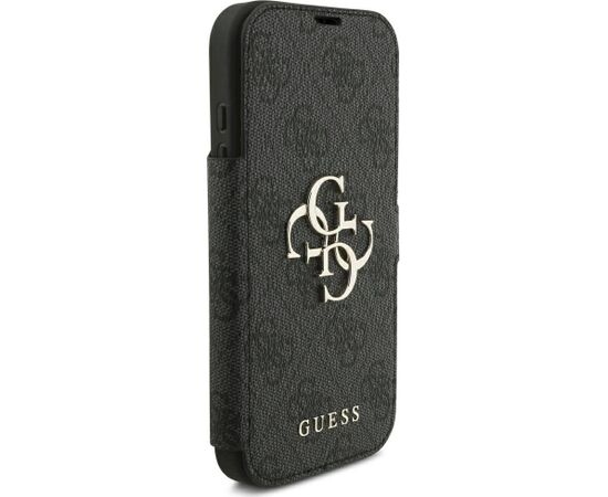 Guess Book 4G Metal Logo Case Aizsargapvalks priekš iPhone 18 Pro / iPhone 17 Pro / melns Neoriģinālie Maciņi