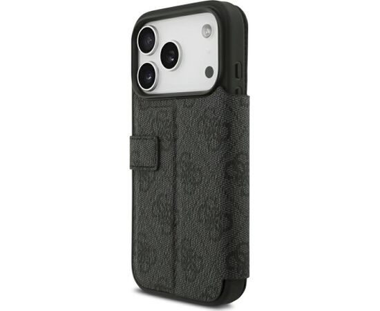 Guess Book 4G Metal Logo Case Aizsargapvalks priekš iPhone 18 Pro / iPhone 17 Pro / melns Neoriģinālie Maciņi