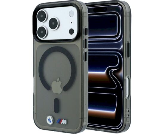 BMW M IML Glossy Metal Logo & Trims MagSafe Case Aizsargapvalks priekš iPhone 18 Pro / 17 Pro / melns Neoriģinālie Maciņi