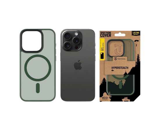 Tactical MagForce Hyperstealth Cover Aizsargapvalks priekš iPhone 15 Pro / mežzaļš Neoriģinālie Maciņi