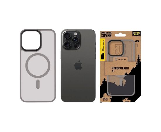 Tactical MagForce Hyperstealth Cover Aizsargapvalks priekš iPhone 15 Pro Max / gaiši pelēks Neoriģinālie Maciņi
