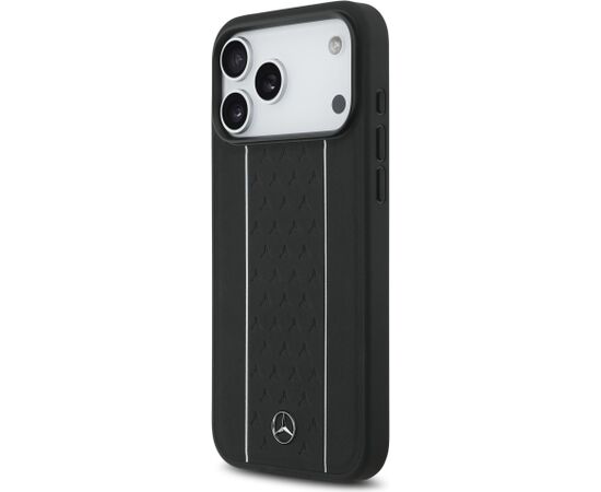 Mercedes Leather Star Pattern and Stripes MagSafe Case Aizsargapvalks priekš Apple iPhone 17 Pro Max Neoriģinālie Maciņi