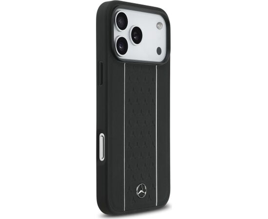 Mercedes Leather Star Pattern and Stripes MagSafe Case Aizsargapvalks priekš Apple iPhone 17 Pro Max Neoriģinālie Maciņi