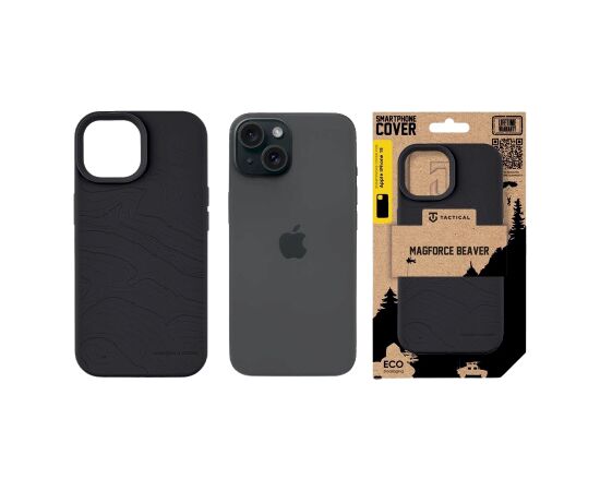 Tactical MagForce Beaver Cover Aizsargapvalks priekš iPhone 15 / asfalts Neoriģinālie Maciņi
