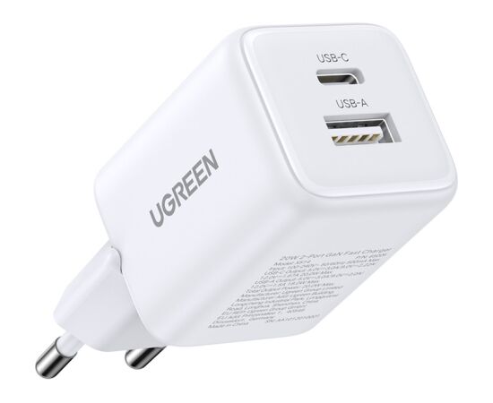 UGREEN X514 GaN Tīkla lādētājs USB-A / USB-C 20W Telefonu lādētāji 220v