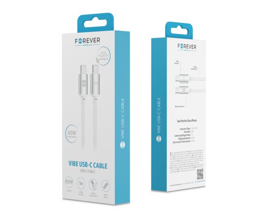 Forever Vibe C2G Kabelis USB-C uz USB-C 1m Data USB kabeļi