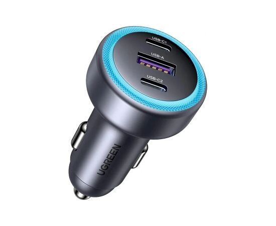 UGREEN EC307 Auto lādētājs USB-A + 2x USB-C 30W Telefonu lādētāji 12v Automašīnām
