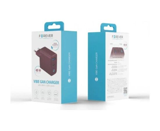 Forever PowerNeed Vibe-TC45AC Tīkla lādētājs 45W Telefonu lādētāji 220v