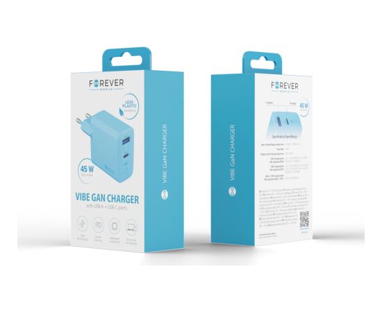 Forever Vibe-TC45AC Tīkla lādētājs 45W Telefonu lādētāji 220v