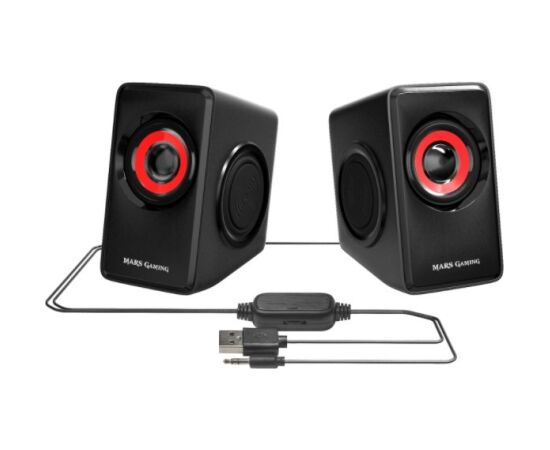 Mars Gaming MS1 Stereo Datora Skaļruņi / 2x 5W / 3.5mm Audio / USB Strāvas pieslēgums Jaunumi - Audio-Video