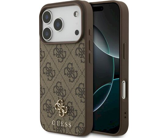 Guess 4G Small Classic Logo MagSafe Aizsargapvalks priekš iPhone 18 Pro / 17 Pro / brūns Neoriģinālie Maciņi