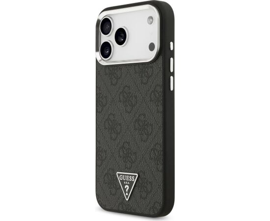 Guess 4G Triangle Logo MagSafe Aizsargapvalks priekš iPhone 18 Pro Max / 17 Pro Max / melns-sudraba Neoriģinālie Maciņi