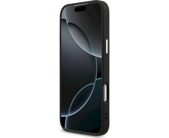 Guess 4G Triangle Logo MagSafe Aizsargapvalks priekš iPhone 18 Pro Max / 17 Pro Max / melns-sudraba Neoriģinālie Maciņi