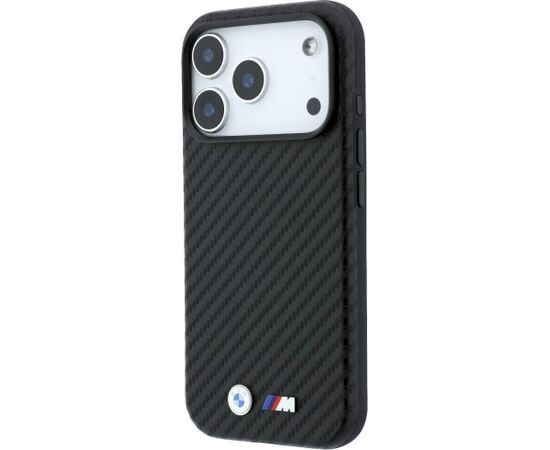 BMW M Carbon Metal Logo MagSafe Aizsargapvalks priekš iPhone 18 Pro / 17 Pro / melns Neoriģinālie Maciņi