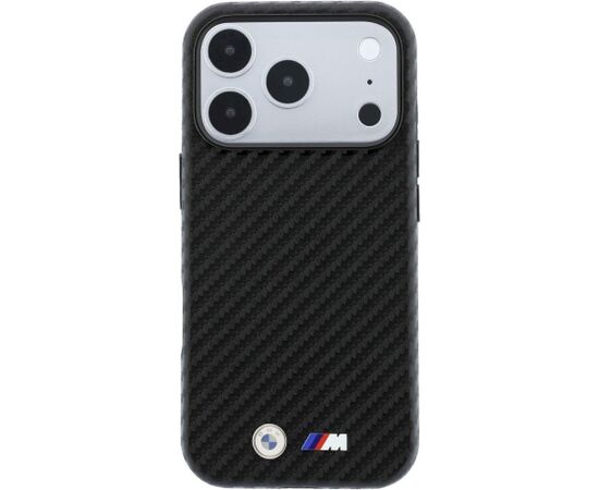 BMW M Carbon Metal Logo MagSafe Aizsargapvalks priekš iPhone 18 Pro / 17 Pro / melns Neoriģinālie Maciņi