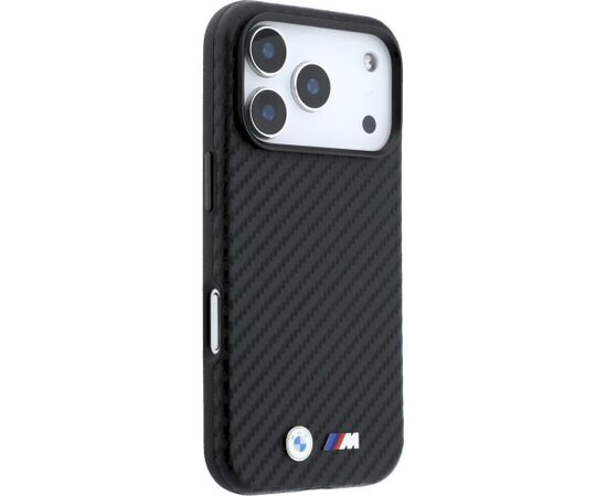 BMW M Carbon Metal Logo MagSafe Aizsargapvalks priekš iPhone 18 Pro / 17 Pro / melns Neoriģinālie Maciņi