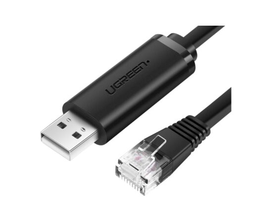 UGREEN CM204 Konsoles kabelis USB-A uz RJ45 1,5 m / melns Tīkla vadi