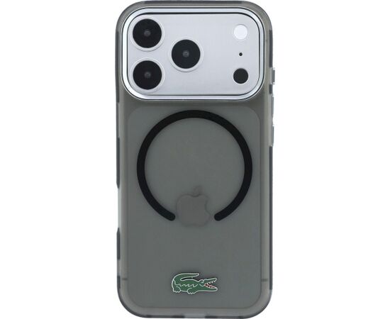 Lacoste IML Frosted Laquer Logo MagSafe Case Aizsargapvalks priekš iPhone 18 Pro Max / 17 Pro Max / melns Neoriģinālie Maciņi