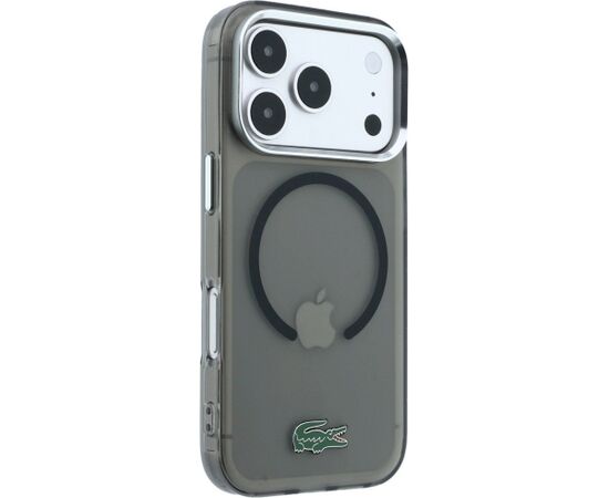 Lacoste IML Frosted Laquer Logo MagSafe Case Aizsargapvalks priekš iPhone 18 Pro Max / 17 Pro Max / melns Neoriģinālie Maciņi