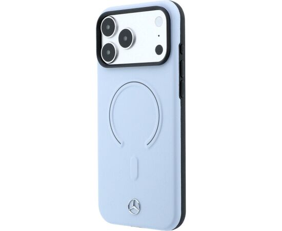 Mercedes Leather 3D MagSafe Aizsargapvalks priekš iPhone 18 Pro Max / 17 Pro Max / zils Neoriģinālie Maciņi