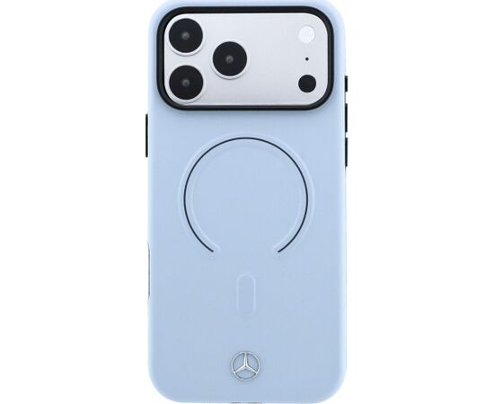 Mercedes Leather 3D MagSafe Aizsargapvalks priekš iPhone 18 Pro Max / 17 Pro Max / zils Neoriģinālie Maciņi