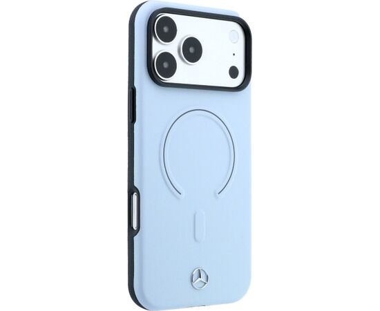 Mercedes Leather 3D MagSafe Aizsargapvalks priekš iPhone 18 Pro Max / 17 Pro Max / zils Neoriģinālie Maciņi