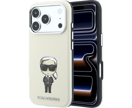 Karl Lagerfeld Smooth Ikonik Sketch MagSafe Aizsargapvalks priekš iPhone 18 Pro / 17 Pro / bēšs Neoriģinālie Maciņi