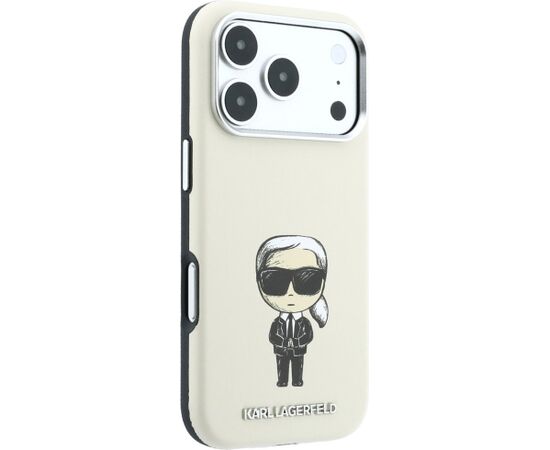 Karl Lagerfeld Smooth Ikonik Sketch MagSafe Aizsargapvalks priekš iPhone 18 Pro / 17 Pro / bēšs Neoriģinālie Maciņi