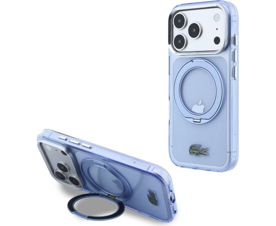 Lacoste IML Glossy Finish with Ring Stand MagSafe Aizsargapvalks priekš iPhone 18 Pro Max / 17 Pro Max / zils Neoriģinālie Maciņi