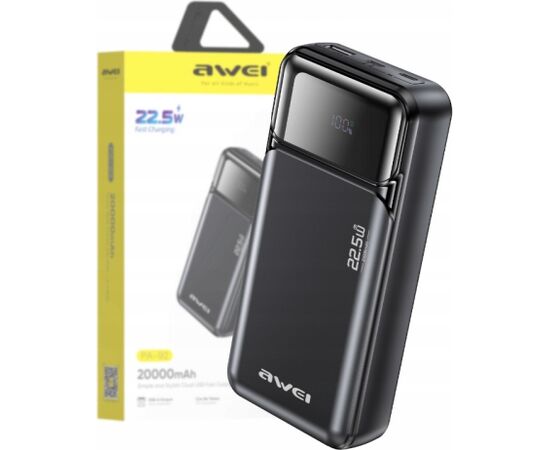 External battery Power Bank Awei PA-92 22.5W 20000mAh black Power Banks