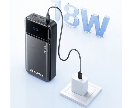 External battery Power Bank Awei PA-92 22.5W 20000mAh black Power Banks