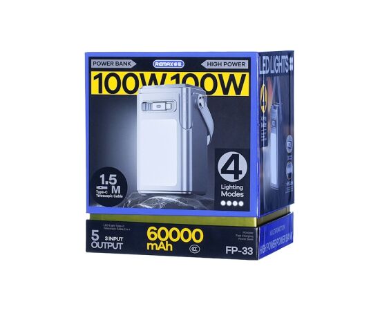 External battery Power Bank Remax FP-33 100W 60000mAh grey Power Banks