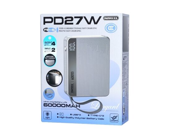External battery Power Bank Remax FP-5 27W 60000mAh grey Power Banks