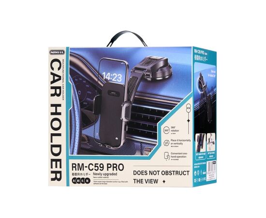 Car phone holder Remax RM-C59 PRO (dashboard) black Telefonu Turētāji Auto Velo Moto
