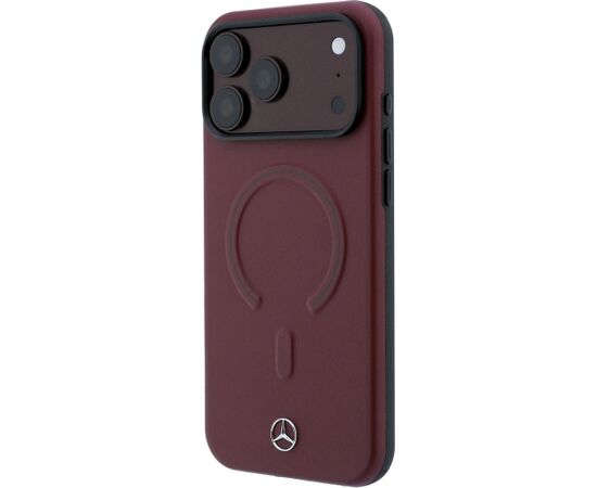 Mercedes Leather 3D MagSafe Aizsargapvalks priekš iPhone 18 Pro Max / 17 Pro Max / burgundijas Neoriģinālie Maciņi