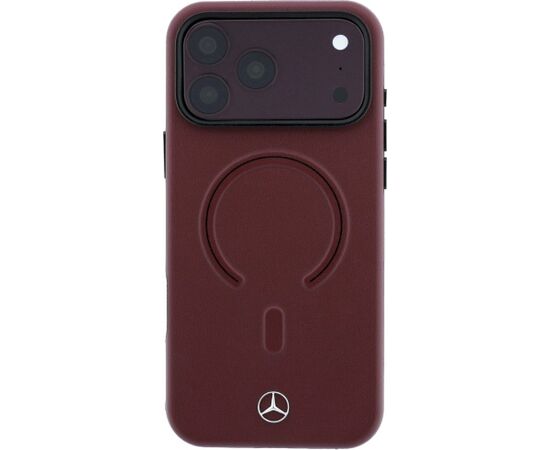 Mercedes Leather 3D MagSafe Aizsargapvalks priekš iPhone 18 Pro Max / 17 Pro Max / burgundijas Neoriģinālie Maciņi