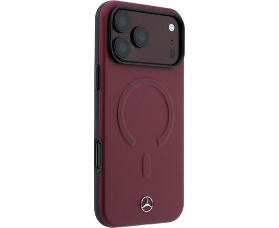 Mercedes Leather 3D MagSafe Aizsargapvalks priekš iPhone 18 Pro Max / 17 Pro Max / burgundijas Neoriģinālie Maciņi